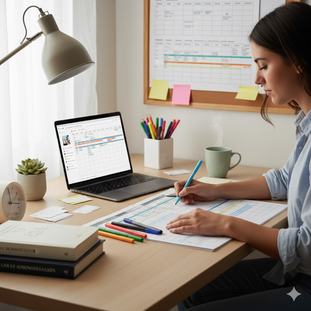 Organiza tu tiempo y establece un plan de estudio